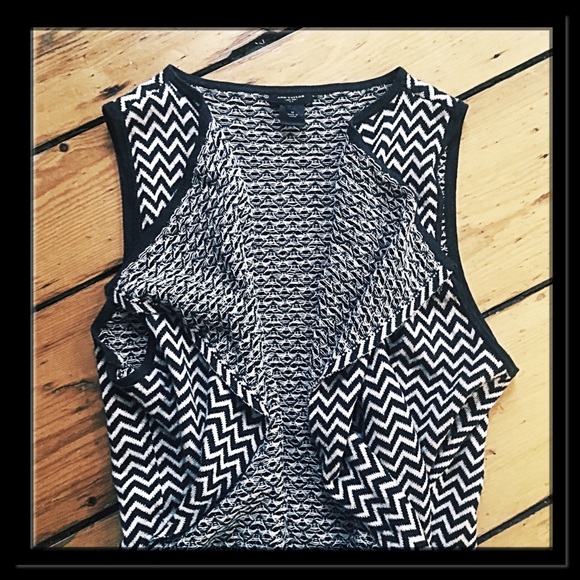 Ann Taylor 100%cotton chevron sleeveless cardiganS - Picture 4 of 11
